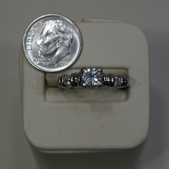 Platinum Genuine Diamond Engagement Ring - Picture 5 of 5